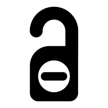 Do not disturb solid icon. Door hanger vector illustration isolated on white Stock Illustration