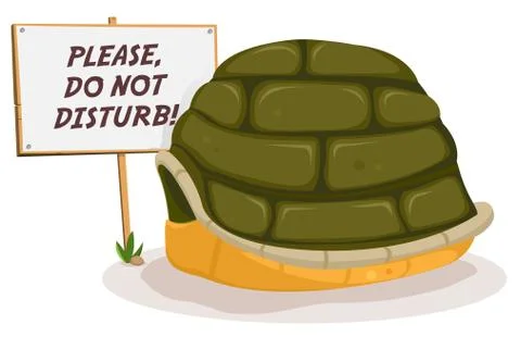 Do not disturb turtle sleeping Stock Illustration