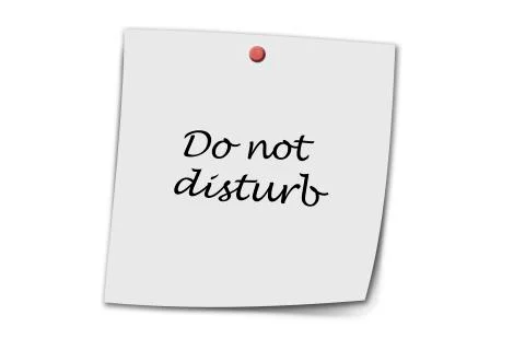 Do not disturb written on a memo Stock Illustration