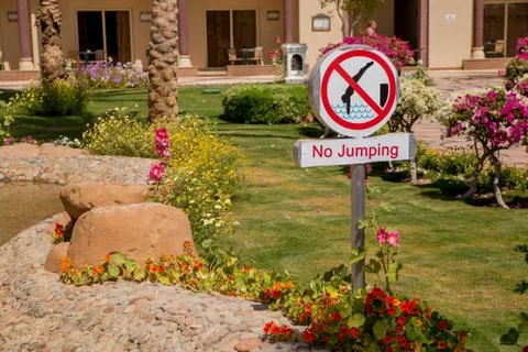 Do not dive near the pool Stock Photos