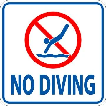 Do Not Dive Pool Safety Sign No Diving Stock Illustration