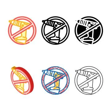 Do not drill assembly simplified furniture color icon vector Stock Illustration