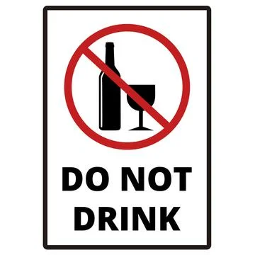 Do not drink sign on a white background 스톡 일러스트
