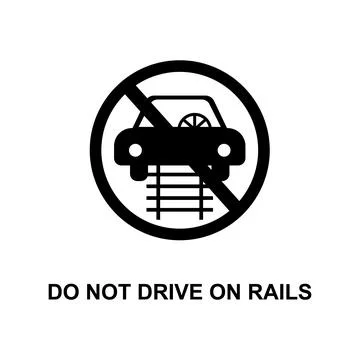 Do not drive on rails icon. Element of railway signs for mobile concept and web Stock Illustration