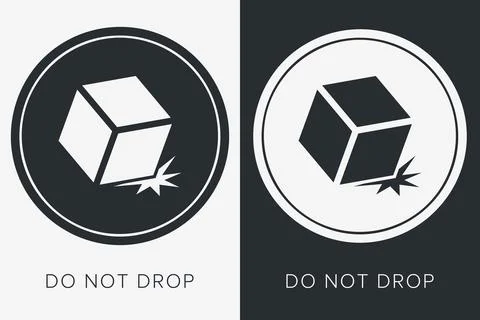 Do Not Drop. Fragile Items. Packaging Symbol. Sign and Label Indicating Tha.. Stock Illustration