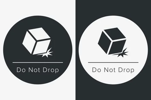 Do Not Drop. Fragile Items. Packaging Symbol. Sign and Label Indicating Tha.. Stock Illustration