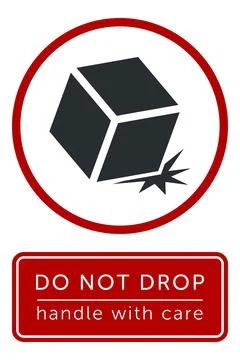 Do Not Drop. Fragile Items. Packaging Symbol. Sign and Label Indicating Tha.. Stock Illustration