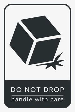 Do Not Drop. Fragile Items. Packaging Symbol. Sign and Label Indicating Tha.. Stock Illustration