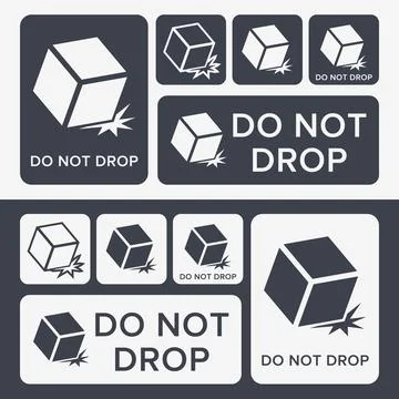 Do Not Drop. Fragile Items. Packaging Symbol. Sign and Label Indicating Tha.. Stock Illustration