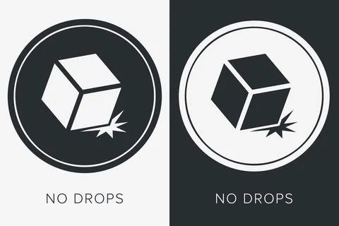 Do Not Drop. Fragile Items. Packaging Symbol. Sign and Label Indicating Tha.. Illustrazione stock