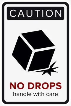 Do Not Drop. Fragile Items. Packaging Symbol. Sign and Label Indicating Tha.. Illustrazione stock