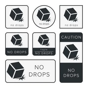 Do Not Drop. Fragile Items. Packaging Symbol. Sign and Label Indicating Tha.. Stock Illustration