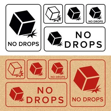Do Not Drop. Fragile Items. Packaging Symbol. Sign and Label Indicating Tha.. Stock Illustration