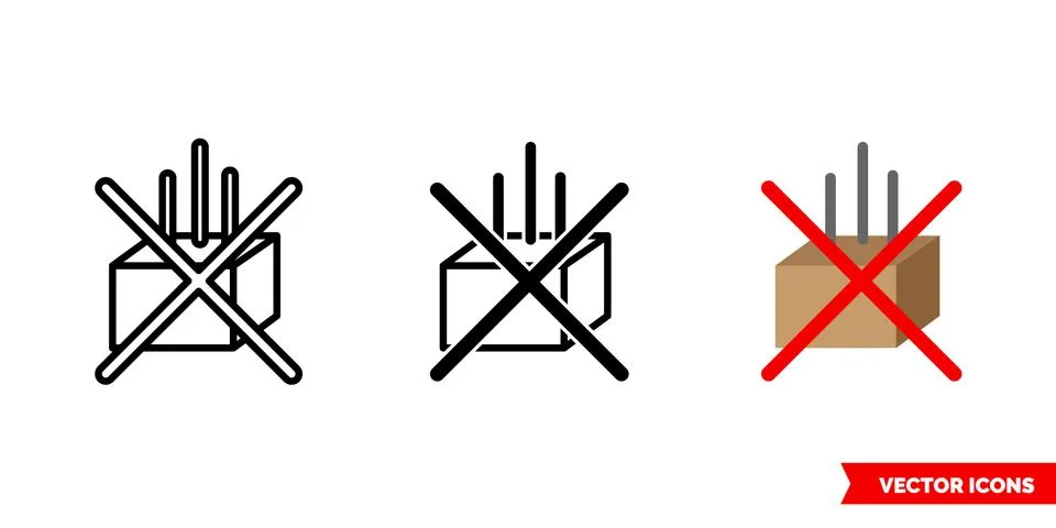 Do not drop icon of 3 types color, black and white, outline. Isolated vector  Stock Illustration