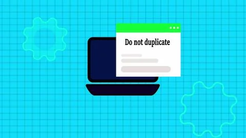 Do not duplicate text isolated digital technology notification message page.. Stock Illustration