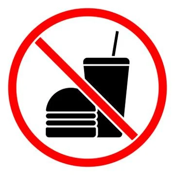Do not eat or drink sign Stock Illustration