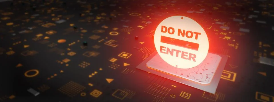 Do not Enter Circuit technology Background 3D Render Иллюстрация