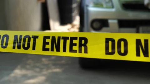 Do not enter cordon tape Stock Footage 234047896