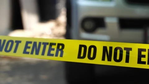 Do not enter cordon tape Stock Footage 234048333