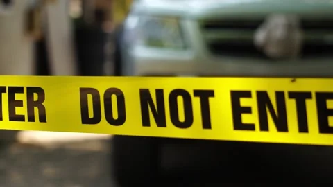 Do not enter cordon tape Stock Footage 234048694