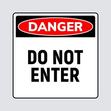Do not enter danger sign. Caution entry vector symbol logo warning icon. Stock Illustration