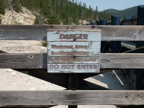 Do Not Enter, Danger Thermal Area Sign Stock Photos