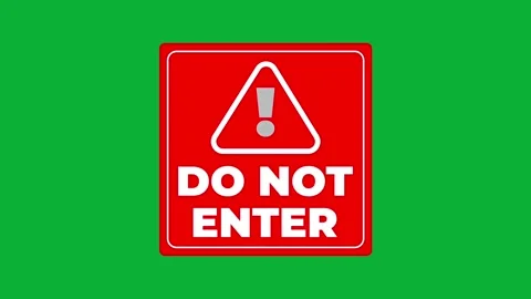 Do not enter danger warning sign on green screen Stock Footage 313832905