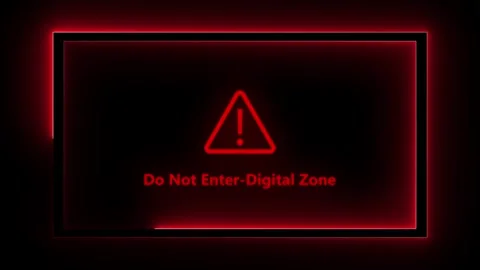 Do not enter-digital zone Cyber security defense and system protection from.. Video stock 322965667