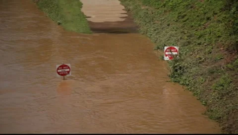 Do Not Enter the Flooded Road 스톡 동영상 8649220