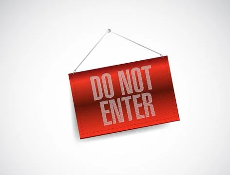 Do not enter hanging banner illustration Ilustración de archivo