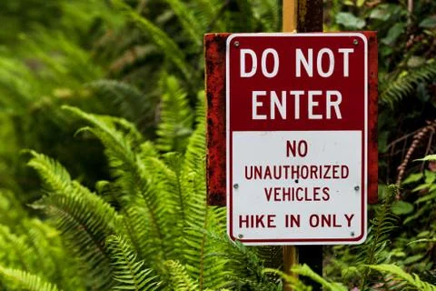 Do not enter hike in only sign Stock Photos