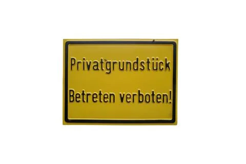 Do not enter, private property, information sign on white background Stock Photos