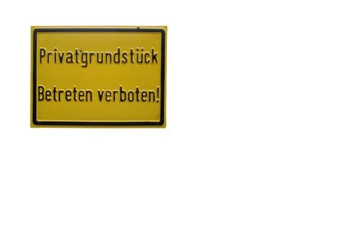 Do not enter, private property, information sign on white background Stock Photos