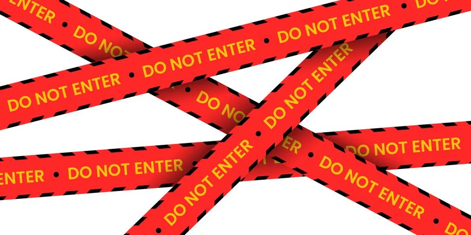 Do Not Enter Red and Black Hazard Tape Closed Zone Concept Warning Tape 스톡 일러스트