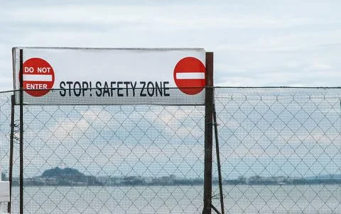 Do not enter red street sign on the side of a private property. Stop Do Not.. Stock Photos