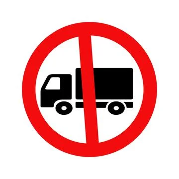Do Not Enter Road No Truck Parking Prohibition Traffic Sign Stock Illustration
