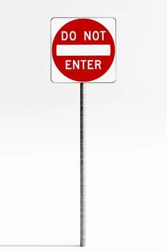 Do not enter sign isolated on white  background Stock Illustration