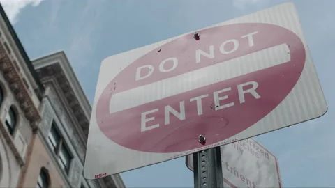 Do Not Enter Sign, Low Angle Close Up 스톡 동영상 153929506