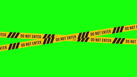 Do not enter sign, warning tape sets must be careful for construction and crime Stock Footage 287336065