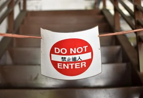 Do not enter sign, warning sign Stock Photos