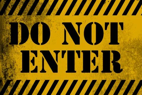 Do not enter sign yellow with stripes Stock Illustration