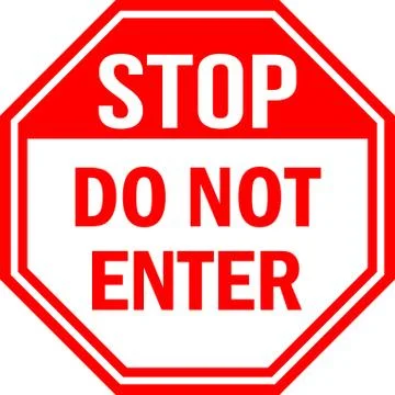 Do not enter stop traffic sign. Red background. Illustrazione stock