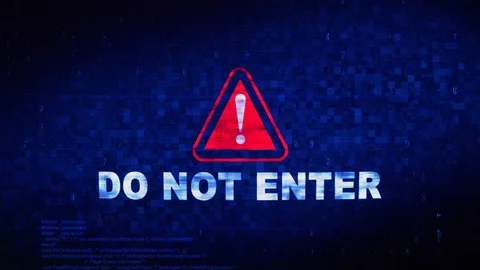 Do Not Enter Text Digital Noise Twitch Glitch Distortion Effect Error Loop Stock Footage 106693515