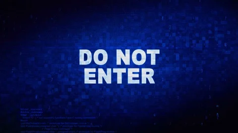 Do Not Enter Text Digital Noise Twitch Glitch Distortion Effect Error Animation. Video stock 106731565