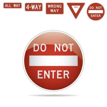 Do not enter traffic signs Stock Illustration