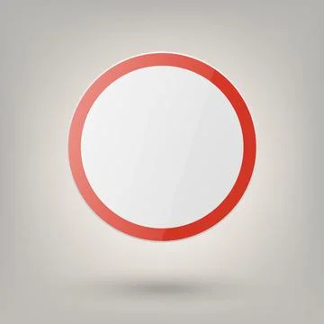 Do Not Enter. Vector White and Red Round Glossy Prohibition Stop Sign - Warning Ilustración de archivo