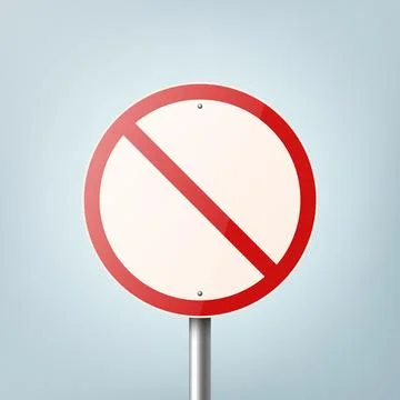 Do Not Enter. Vector White and Red Round Glossy Prohibition Stop Sign - Warning Illustration