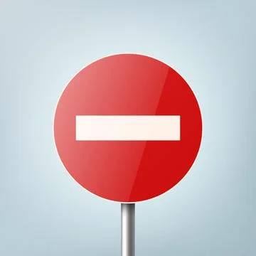 Do Not Enter. Vector White and Red Round Glossy Prohibition Stop Sign - Warning Ilustración de archivo