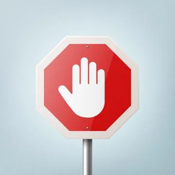 Do Not Enter. Vector White and Red Round Glossy Prohibition Stop Sign - Warning Illustration