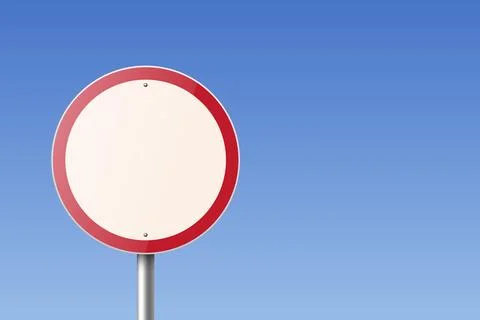 Do Not Enter. Vector White and Red Round Glossy Prohibition Stop Sign - Warning Ilustración de archivo